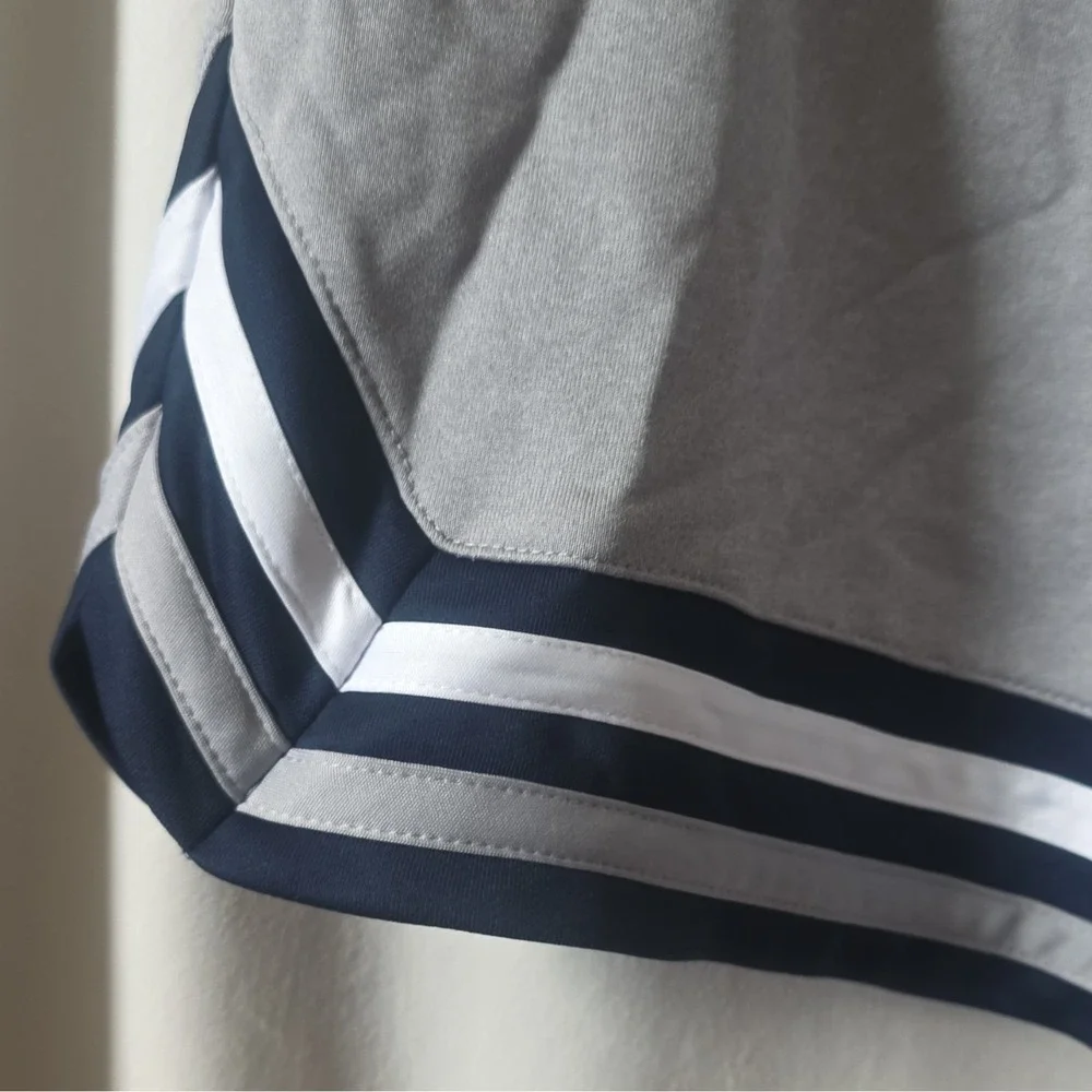 AND1 Mens Grey Mesh Basketball Shorts Retro Stripe Zipper Pockets Sz Large